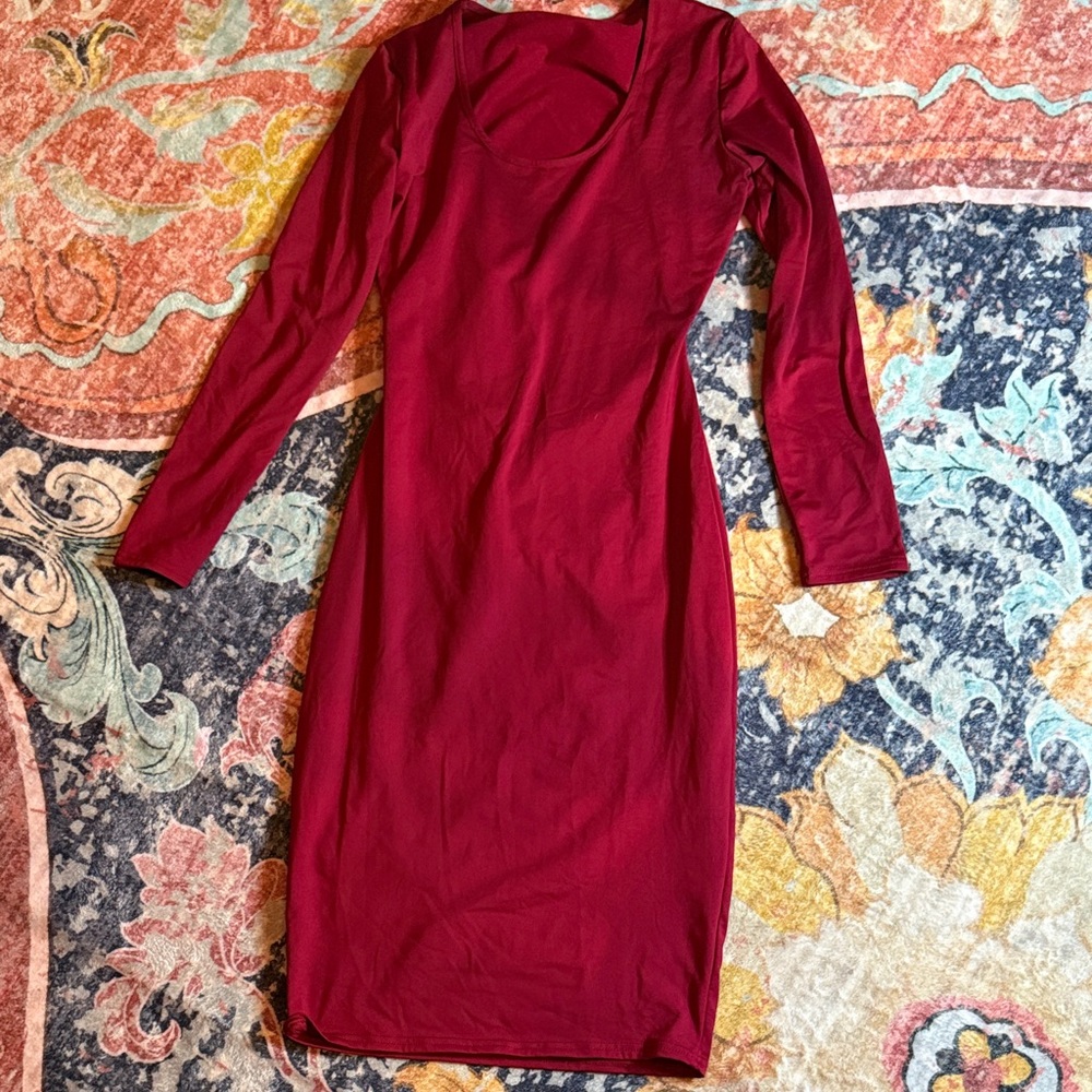 Elegant Asymmetrical Red Dress